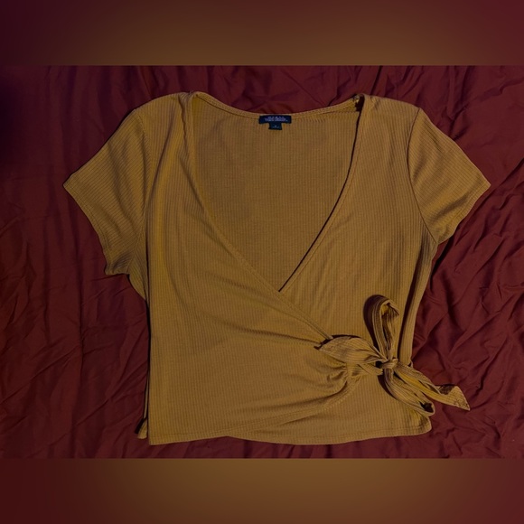 wild fable Tops - Wild Fable Mustard Wrap Crop Top